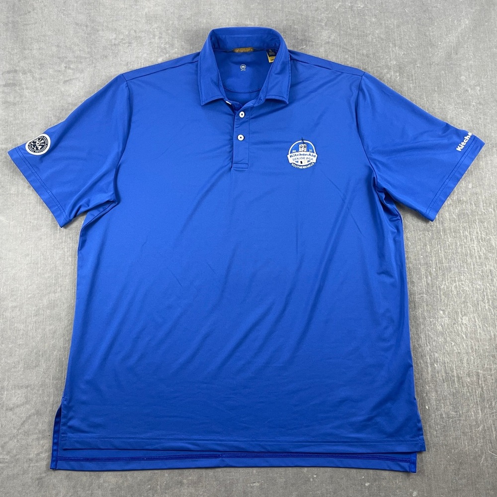 Polo Golf Ralph Lauren Men XL Blue Polo Shirt 2021 KitchenAid Senior PGA Logo